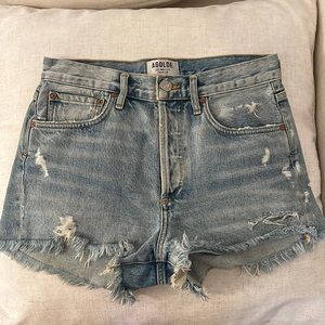 Agolde Denim Jean Shorts Blue Womens Ladies Distressed Cut-off Parker 25